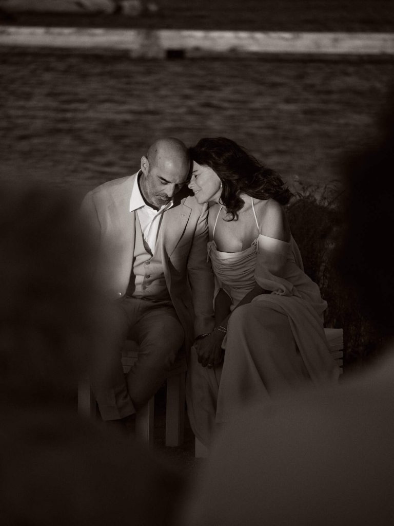 intimate wedding celebration on the island of Cavallo, France